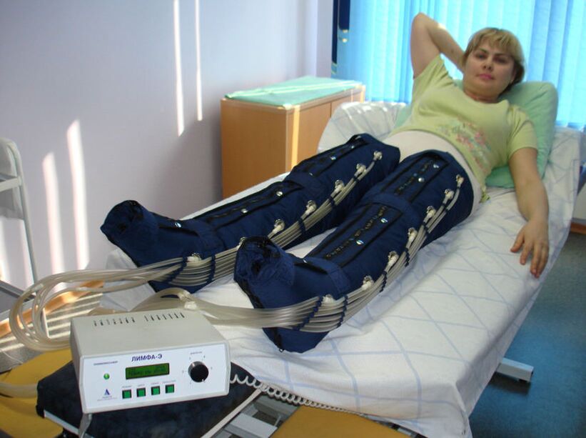 Pressoterapia para tratamento de varizes nas pernas